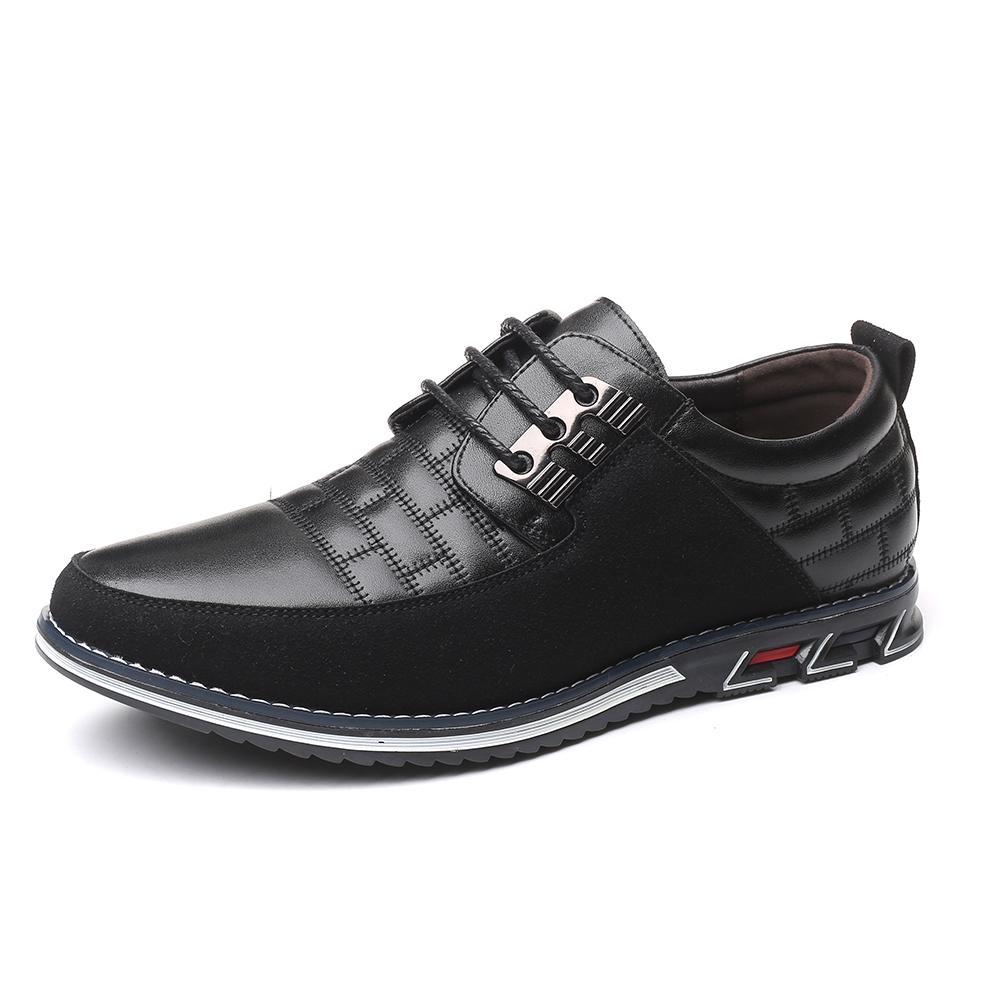 Men'S Casual Shoes Fashion Classic Men'S Pu Leather Shoes Hot Sale Breathable Business Lace-Up Men Shoes Men'S Casual Leather