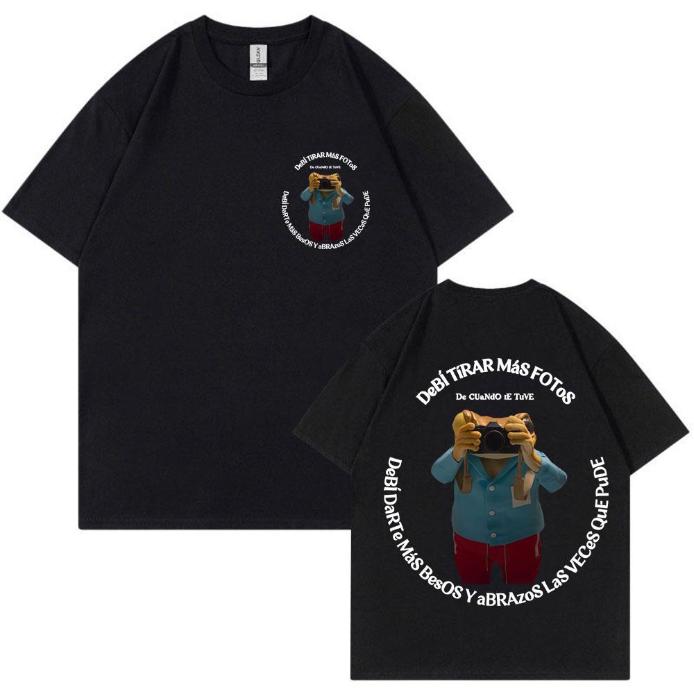 Bad Bunny Debi Tirar Mas Fotos DTMF Impression T-shirt Hommes Femmes Mode Hip Hop T-shirts Populaires Ample Coton Décontracté T-shirt