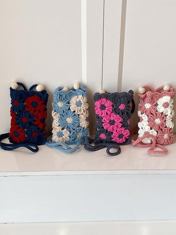 Urban Minimalist Soft Crossbody Bag With Floral Cutout Design For Daily Use