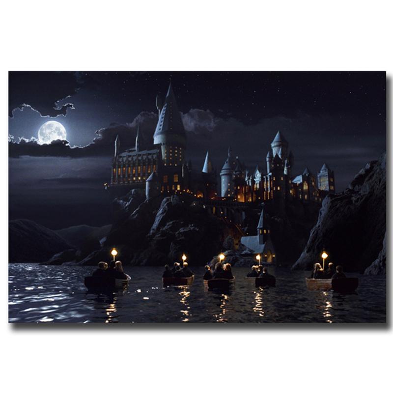 Flying Eagle and Castle Classic Movie Magic Map Canvas Painting Posters Prints Cuadros Wall Art Picture for Living Room