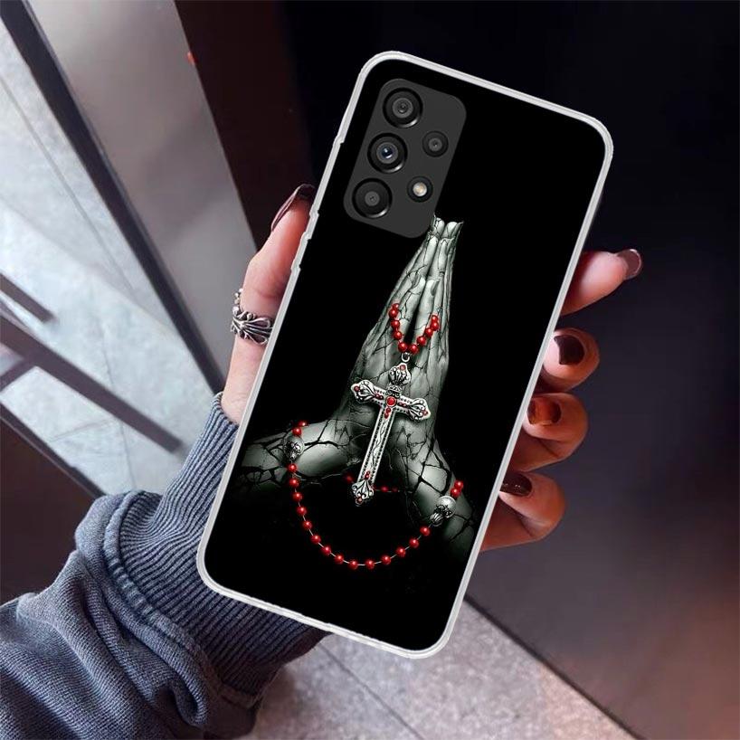 Christian Cross Design Phone Case For Samsung Galaxy A17 A57 A37 A16 A26 A36 A56 A15 A25 A35 A55 A14 A13 A54 A53 A34 A24 A33 A23