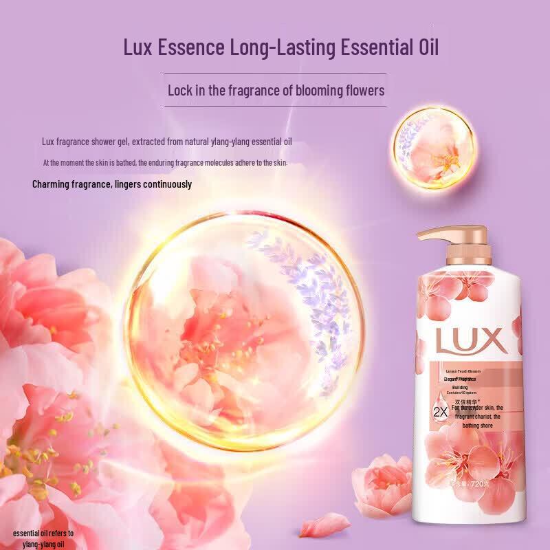 Lux Peach Blossom Shower Cream & Silky Smooth Shampoo Set