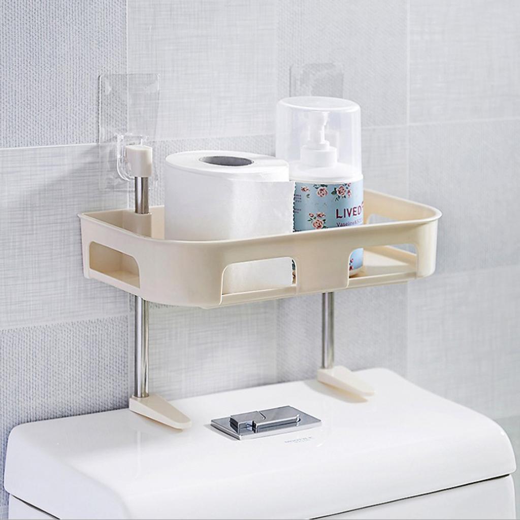 1/2/ Toilet Shelf Bathroom Storage rack -mounted Shower Shampoo Tissue Towels Holder