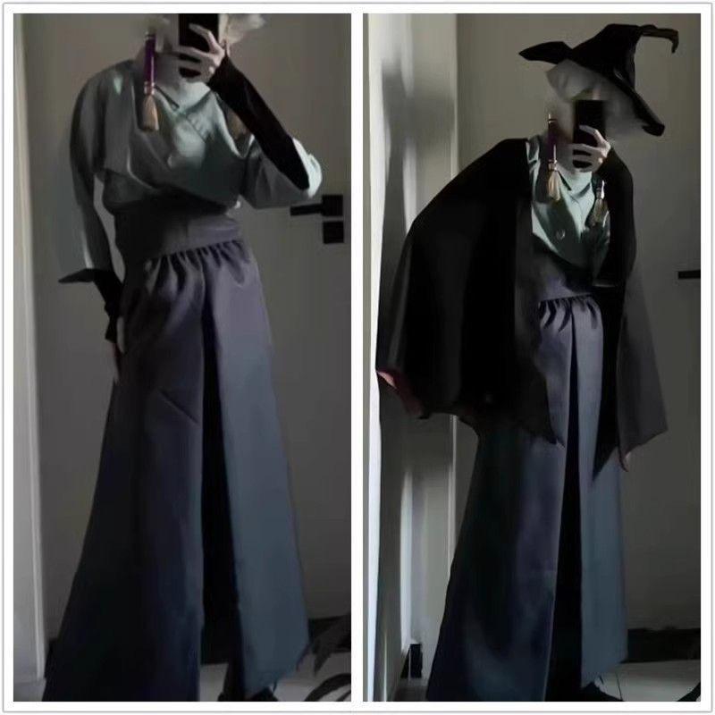 Grand Hyatt SK Sky: Children of the Light Prophecy Season Wizard Cosplay Costume - Samurai Pants & Bat Cloak