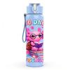1PC Cute Pink Monster Cartoon Design 750ml Color Plastic Sports Water Bottle Leakproof Flip Straw Lid Suitable for Sports Office Home Use