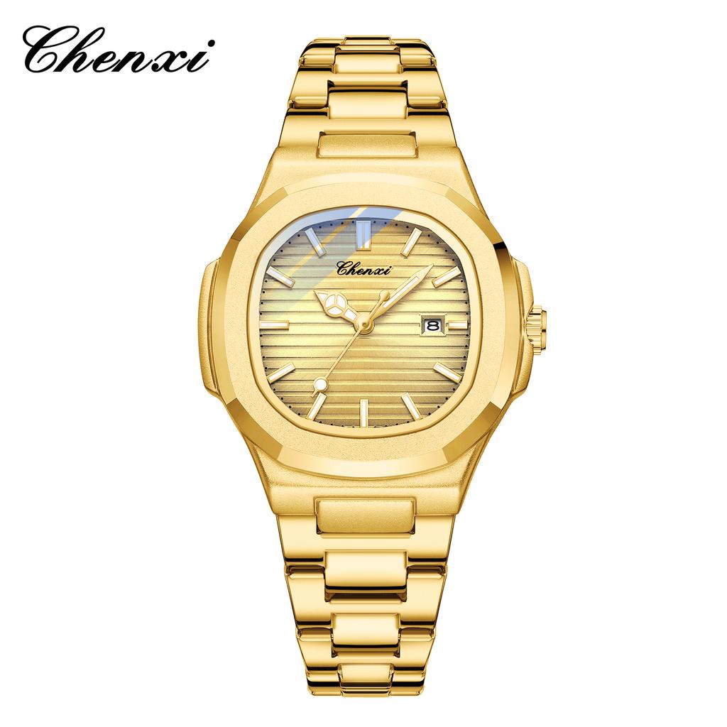 New Gold Women's Watch Fashion Waterproof Luminous Original Analog Quartz Watch Stainless Steel Luxury Wristwatch Gift for Girl