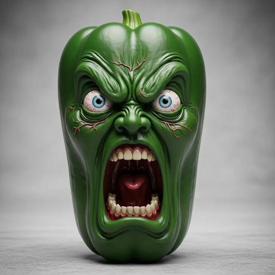 Screaming Vegetables Figurine Resin Emotional Veggies Ornament Evil Screaming Carrot Tomato Pepper Statue for Kitchen Dining Table Decor