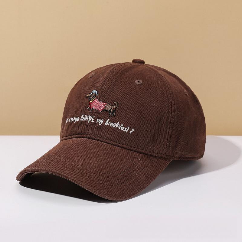 Dachshund Spring And Summer Baseball Cap Women'S Versatile Big Head Circumference Showing Face Small Cap Soft Top Hat