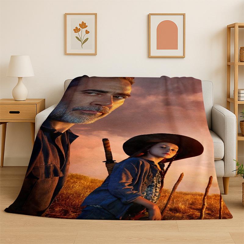 classic The Walking Dead Rick Daryl Horror TV Flannel Blanket Soft Warm Throw Blanket for Bedroom Living Room Bed Travel Picnic