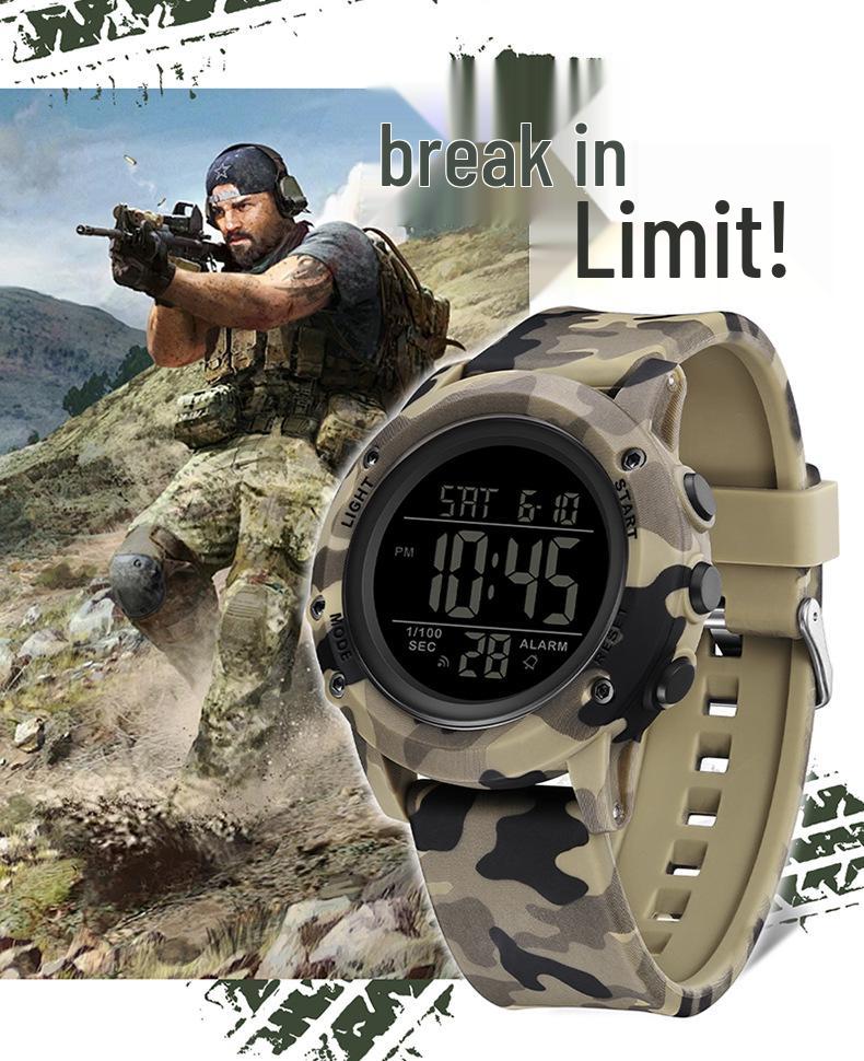 Sanda Youth Camouflage Luminous Multifunctional Waterproof Sports Watch