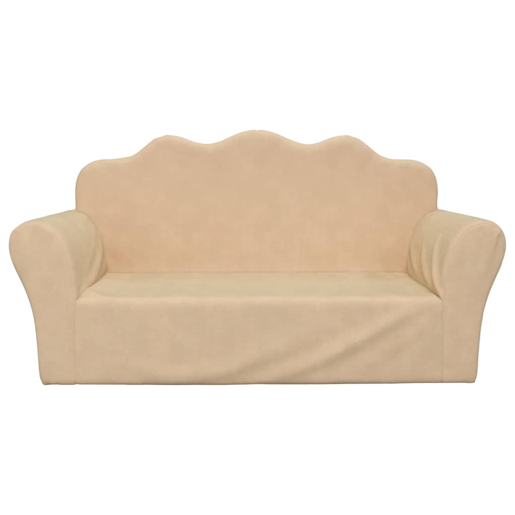 Kids 2 Seater Sofa in Cream Soft Plush