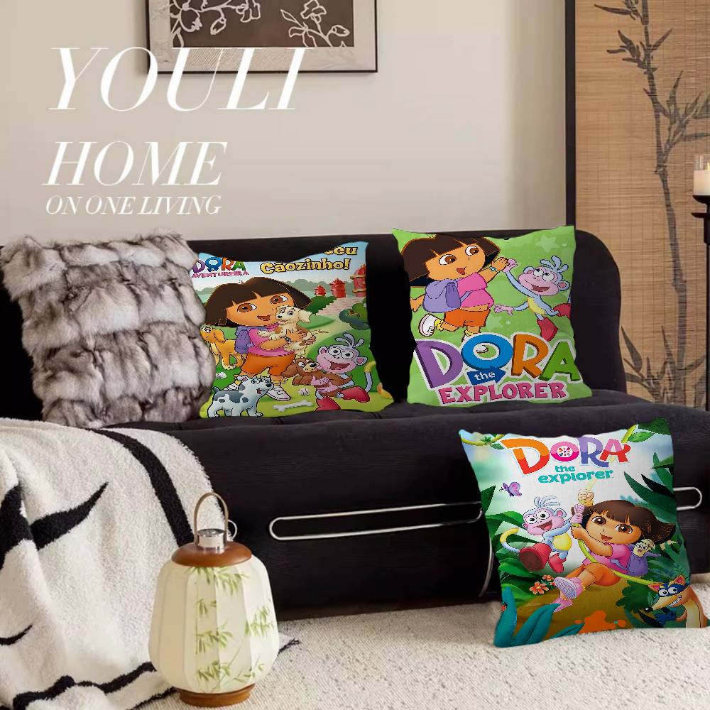 Cartoon D-Dora The E-Explorer Pillow Cover Design Cushion Cover Decor Holiday Decorati