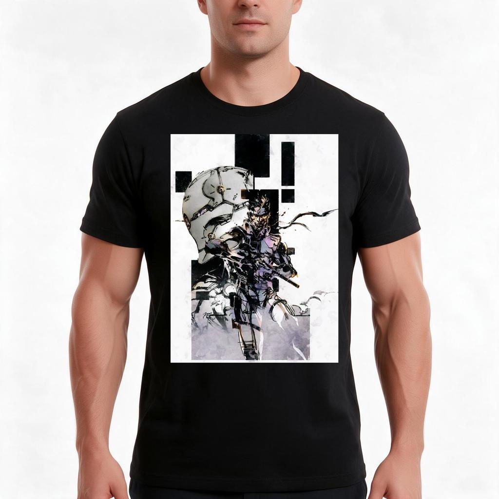Solid Snake And Cyborg Ninja Tshirt Summer Casual Cotton Tee Oversized Streetwear Tops Vintage Graphic Print 100 Cotton