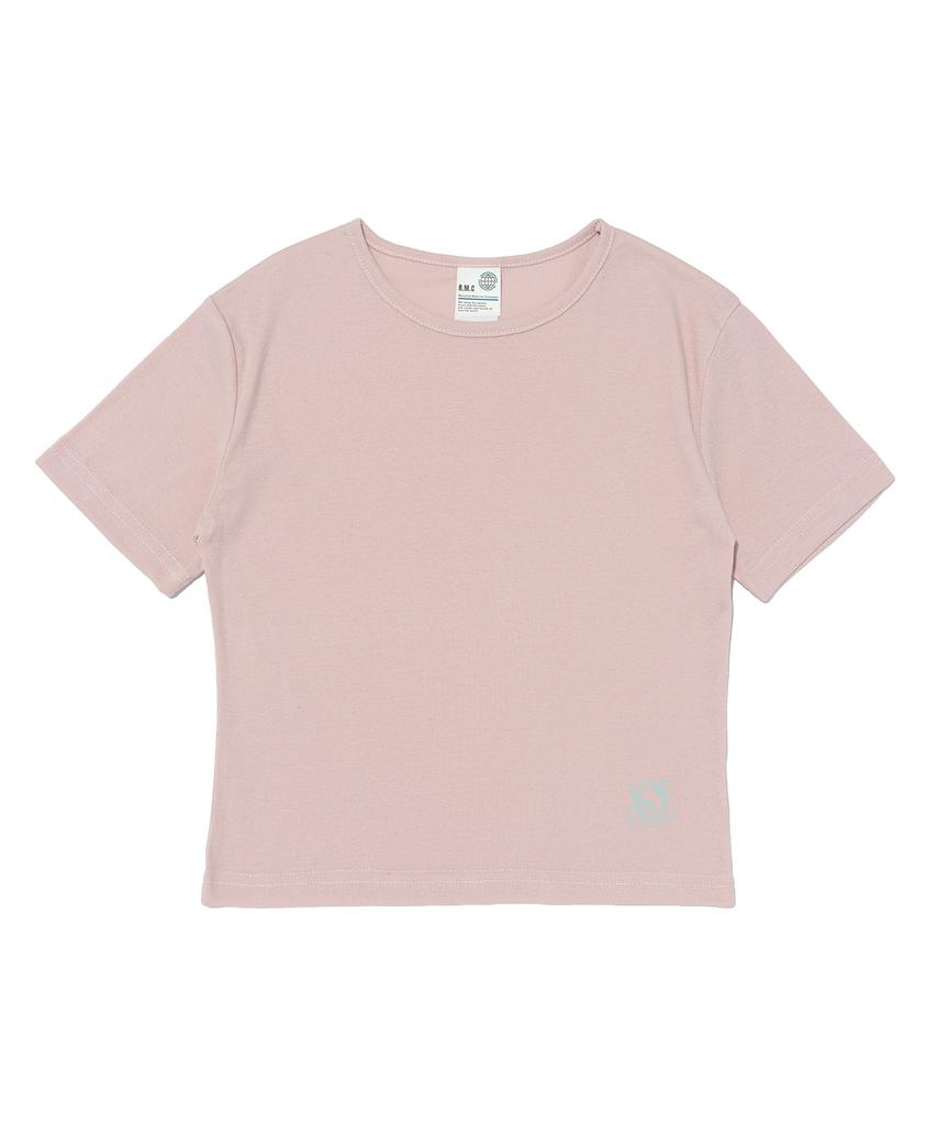 SEOUL APPAREL Side Seoul Logo Crop Short Sleeve T-Shirt (Pink)