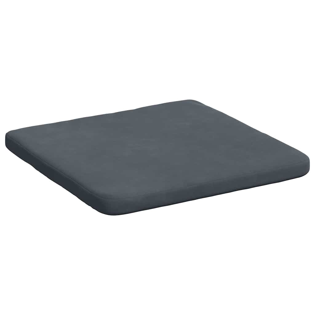 Seat Cushion Set 4 Pcs Dark Grey 40 X 40 X 3 Cm Velvet