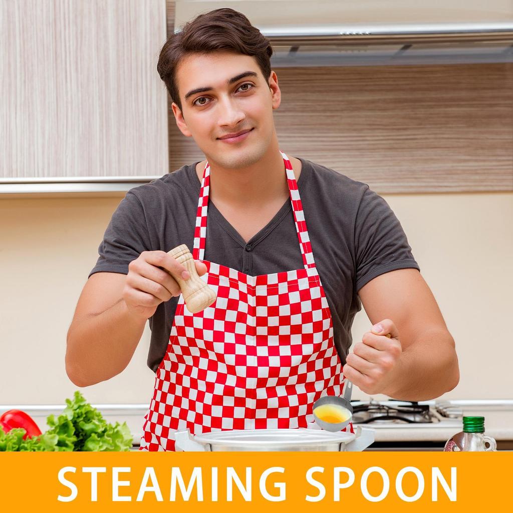 Poached Egg Spoon Stainless Steel Hangable Poached Egg Cups Round Nonstick Steamer Boiler for Kitchen Cooking Breakfast