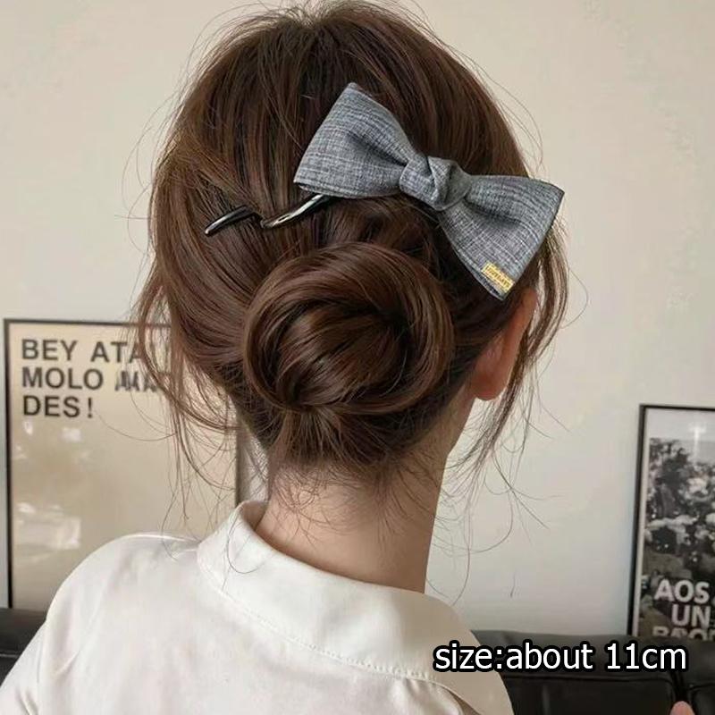 

Gold Logo Bow Twist Clip - 2025 Premium Flat Hairpin For Back-Of-Head Updos, No-Scalp-Pressure Grip Clip серый