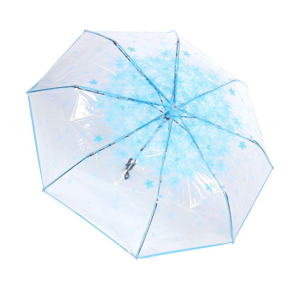 Sakura Pattern Purple/Pink/Blue Umbrella Plastic/Alloy 28cm Sakura Umbrella Stylish Lightweight Transparent Umbrella Performance