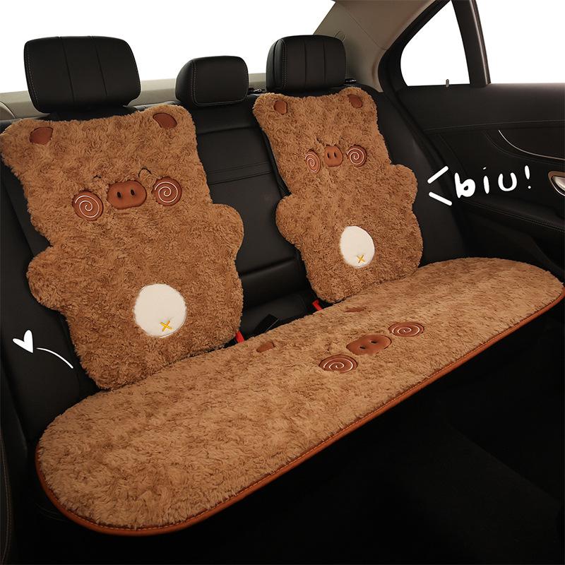 Warmer Plüsch Schwein Cartoon Rücksitzkissen - Winter Wrap-Around