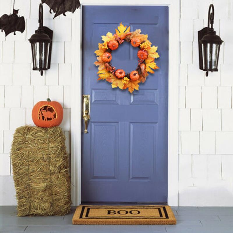 Halloween Ahornblattkranz Türdeko Hängeanhänger Simulationsgirlande