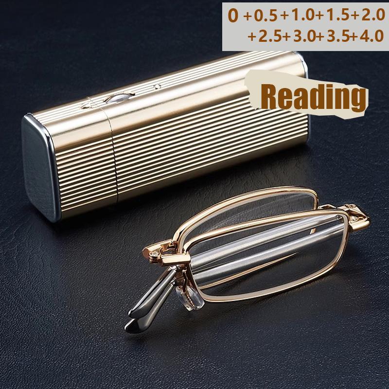 New Men's Reading Glasses Fashionable High-definition Ultra Light Convenient Foldable Retro Vintage Reading Glasses 812