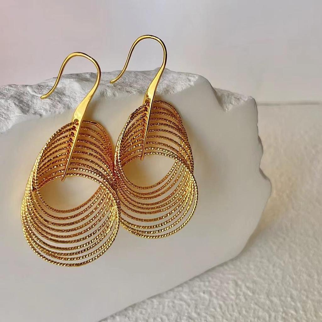 Exquisite High-End Multi-Layer Metal Hoop Earrings - Versatile Fashion Statement