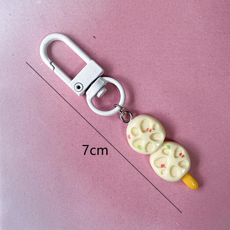 Funny Barbecue Keychain Creative Simulation Food Keyring Mini Meat Skewer Model Pendant Bag Hanging Ornament Gifts