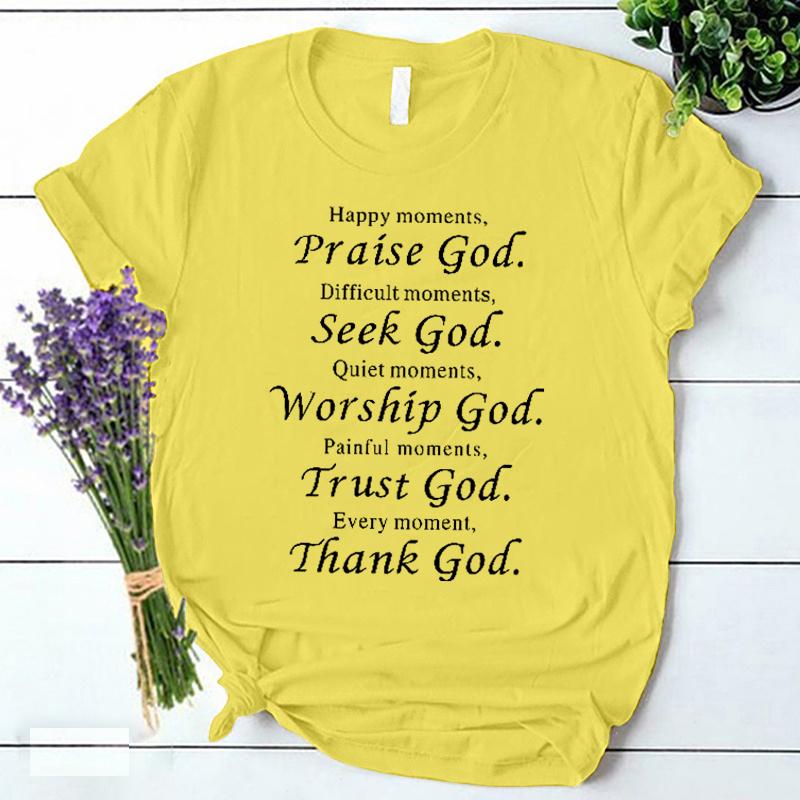 Trust God Thank God Harajuku Tshirt Lovely Faithful Vintage Clothes High Street Kpop Tees 90s Trend Graphic T Shirts Camisetas