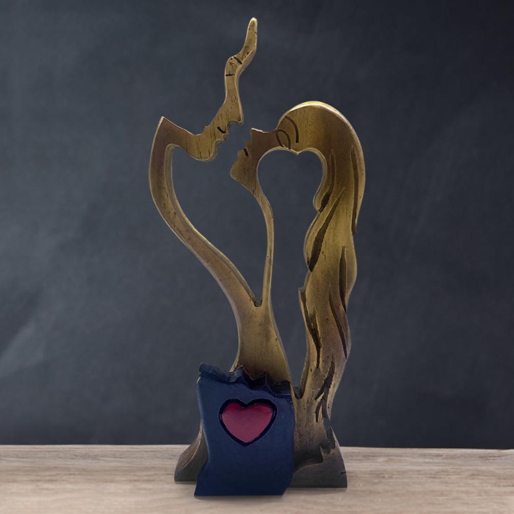 Par Resinpynt Valentinsdagspynt Kjærlighetsform Hjemmepynt Par Kyss Resin Dekorasjon Valentinsdagsgave