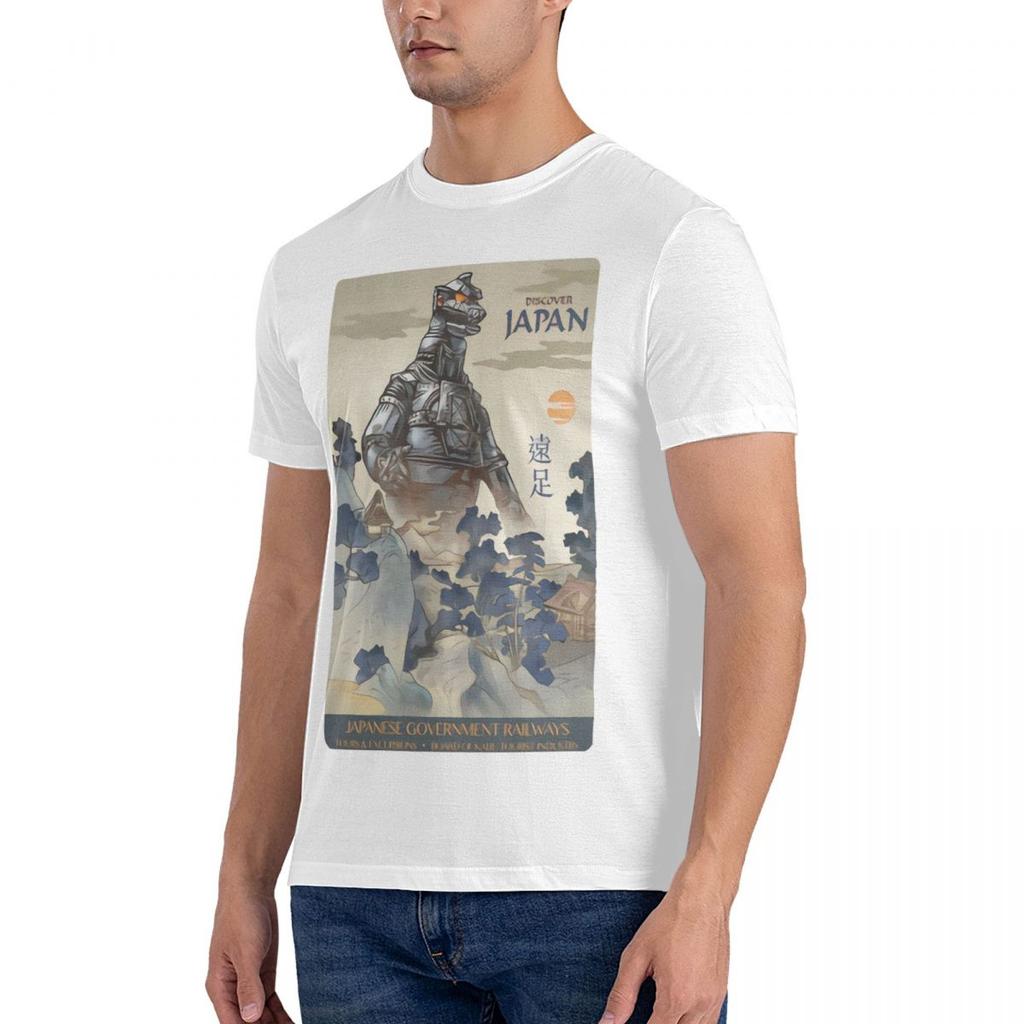 Mechagodzillaed Discover Japan Godzillaed Men's Over Size T-shirt Fashion Casual Short Sleeve Vintage Women Y2K Shirts