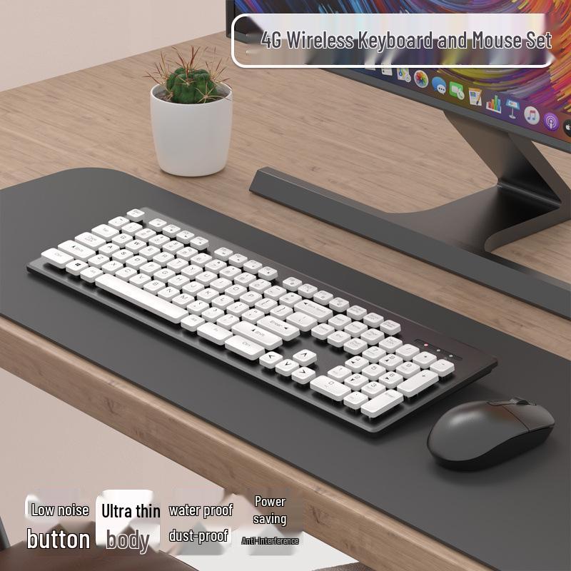 High-Quality Silent Floating Keyboard & Mouse Set - Wireless/Wired for Home & Office Use