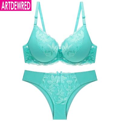 Set reggiseno di pizzo da donna sexy taglie forti Set reggiseno push up e slip da donna Set di slip da donna