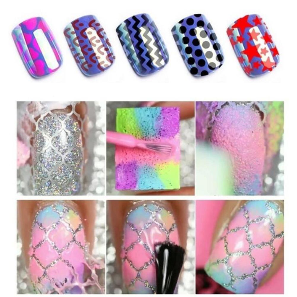 Hollow Nail Sticker Stylish Self Adhesive Manicure Sticker Nail Art Accessory 12PCS