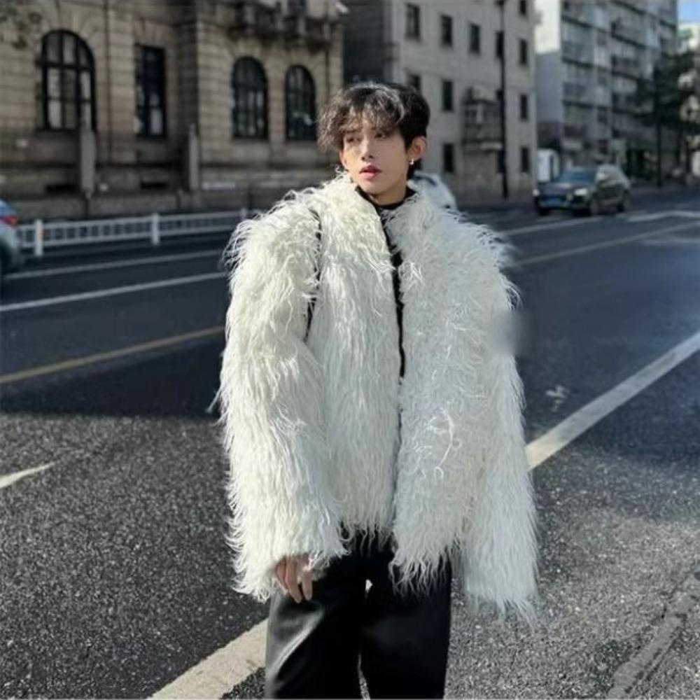 Winter Fashion Show Style Ins Network Celebrity Imitation Mink Fur Men and Women High-end Second-hand Corrugated Long Fur Coat