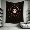 TBOI Horror Cartoon Wall Hanging Printed Fabric Blanket Decorative Tapestries for Bedroom Living Room Home Decor
