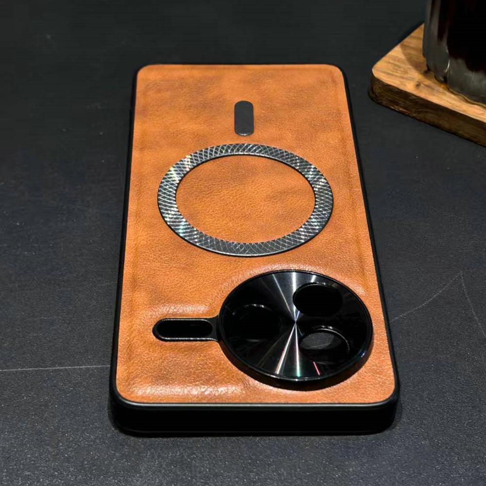 Magnetic Anti-Fall Phone Case For POCO F7 F6 F5 Pro Redmi K80 K70 K60 Pro For MagSafe Wireless Charging Fashion Leather Cover