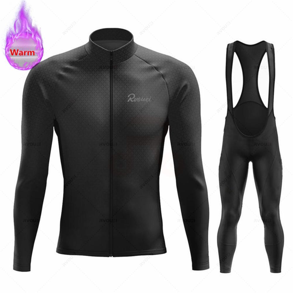 Roșu Cald 2023 Set de Ciclism de Iarnă Rvouei Bărbați Haine Bicicletă MTB Lână Termică Tricouri Bicicletă Haine Costum Maillot Ropa Ciclismo