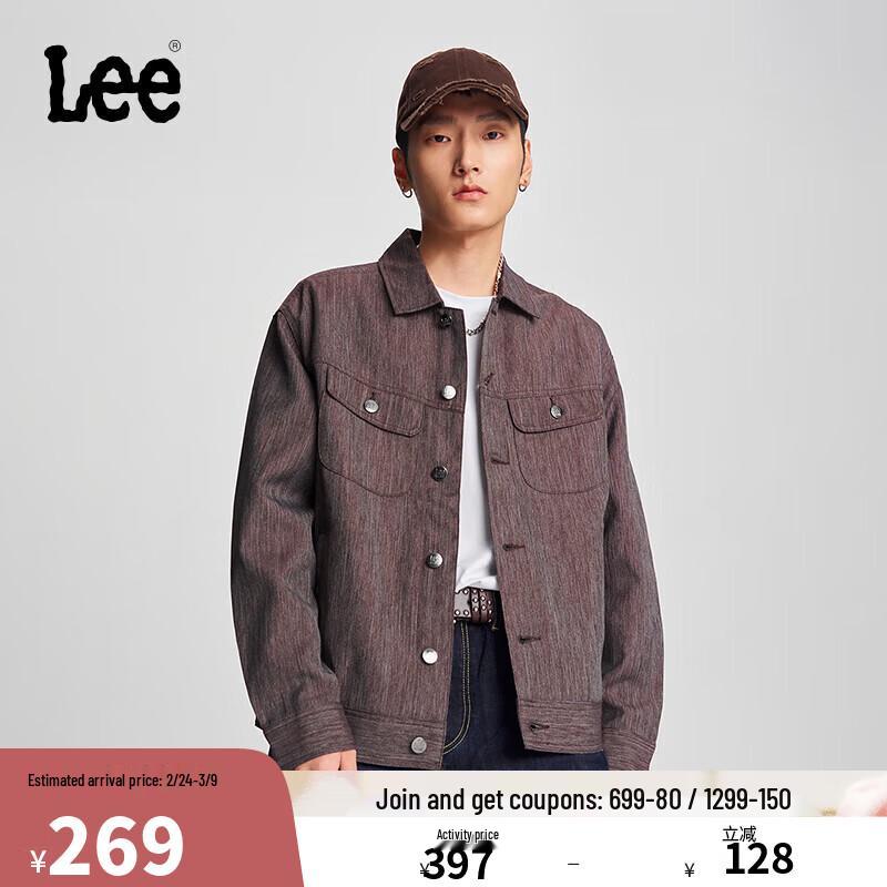 

Lee Men s Relaxed Fit Denim Brown Jacket S