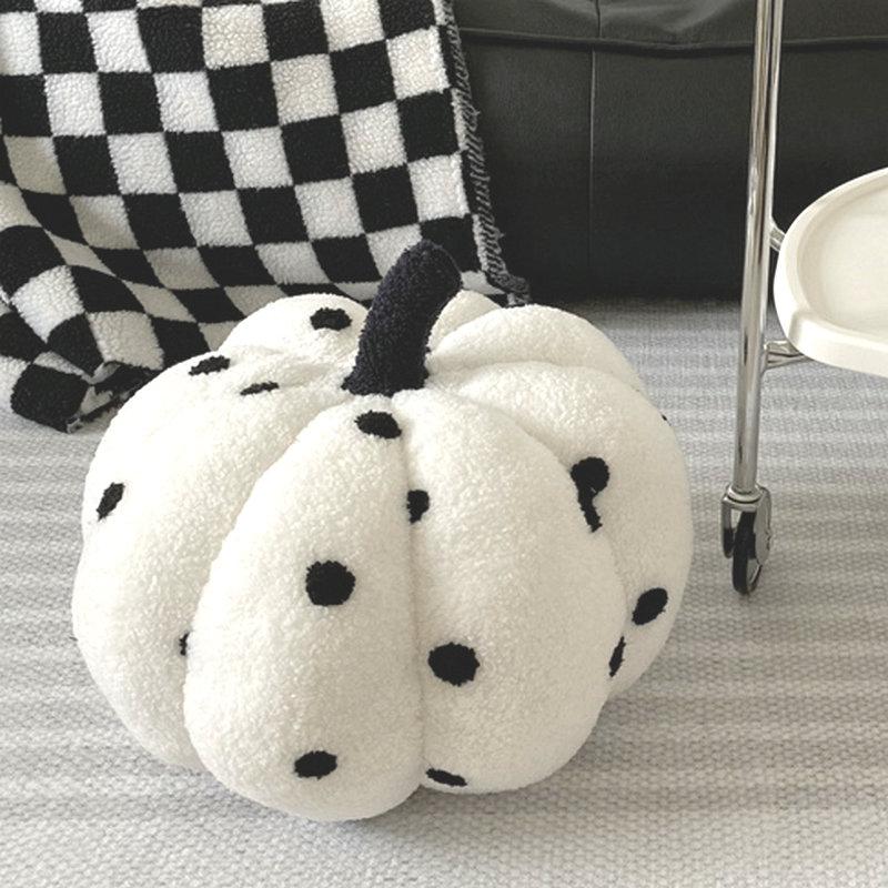 Vintage Colour Pumpkin Shaped Plushie Pillow Nordic Style Room Decor Pillow Plush Dot Point Sofa Living Room Bedside Bed Cushion