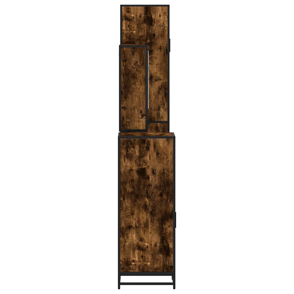 4 Piece Bathroom Furniture Set In Smoked Oak Wood Material