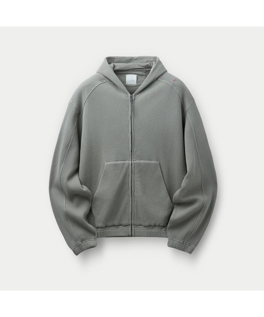 Silijeu Roa Bee Sun Faded Organic Waffle Zip-Up Hoodie Svwam26452Gyx
