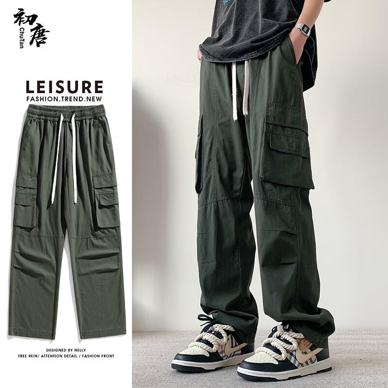 

Men s Loose Fit Washed Multi-Pocket Cargo Pants L