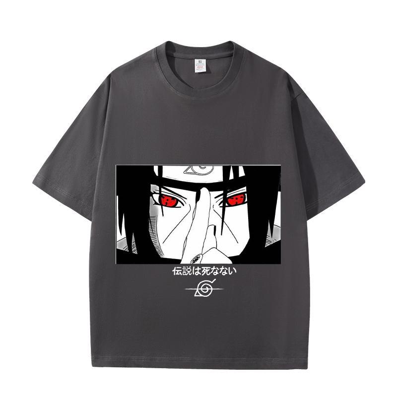2026 New Naruto Anime Pattern Crew Neck TShirt Unisex 2D Printed Pure Cotton Short Sleeve Casual Fashion Loose Fit