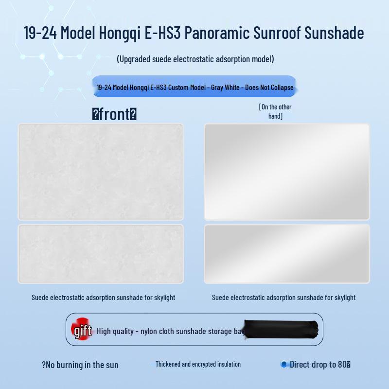 Compatible with Hongqi HS3 Sunroof: Insulated Privacy Sunshade Blocker
