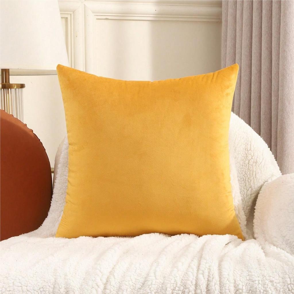 New Fashion Twill Velvet Pillow Cover Modern Simple Solid Color Pillow Home Living Room Sofa Bedroom Cushion Cover