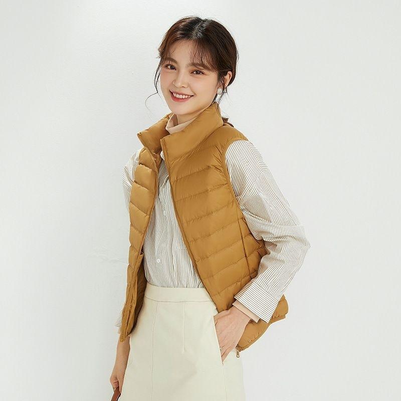 Autumn and Winter New Light Down Jacket Women's Casual Down Vest Fashion Vest Stand-up Collar Vest Thin Vest Jacket
