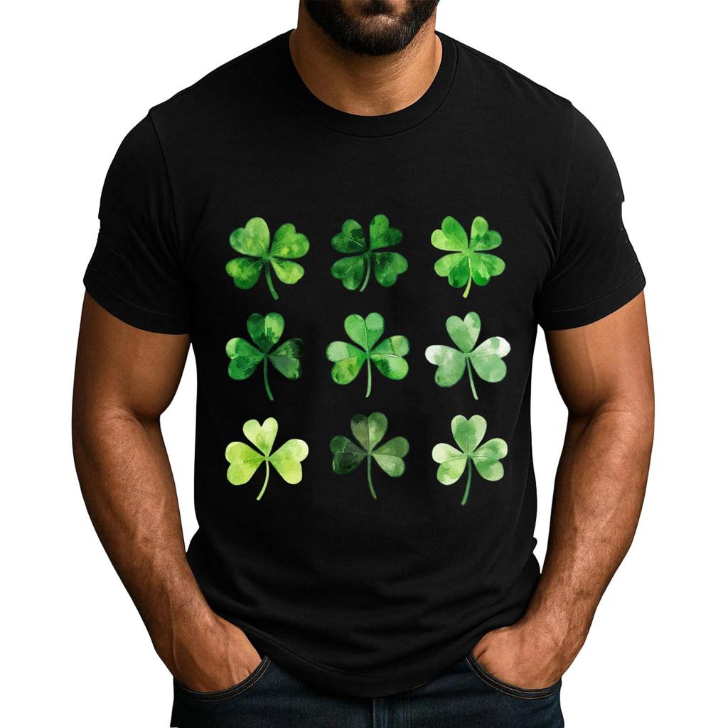 Men's  Popular T-shirt Printed Round Neck Short Sleeve T-shirt