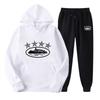 Tuta Sportiva con Cappuccio Oversize Foderata in Pile Misto Cotone per Uomo Donna Streetwear Outfit Invernale Casual Hip Hop