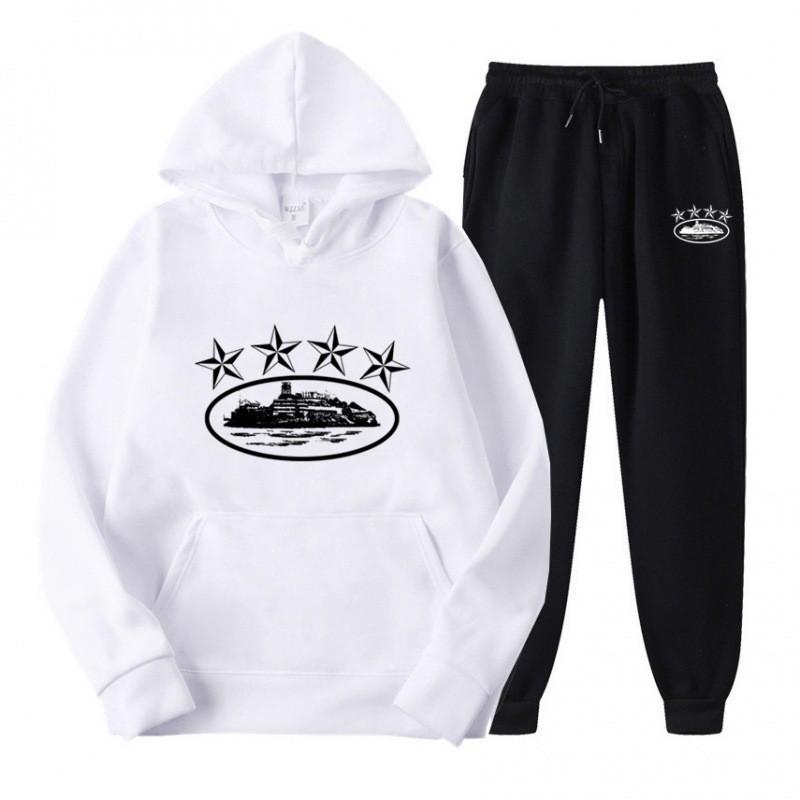Tuta Sportiva con Cappuccio Oversize Foderata in Pile Misto Cotone per Uomo Donna Streetwear Outfit Invernale Casual Hip Hop