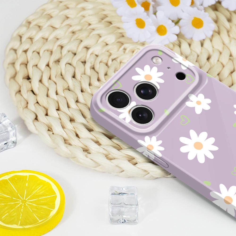 Tender Daisy Phone Case For iPhone 17 Air 16 16E 15 14 Plus Pro Max Film Hard Cover